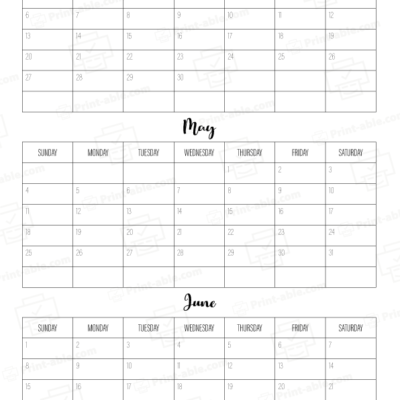 2025 three month calendars printable free download