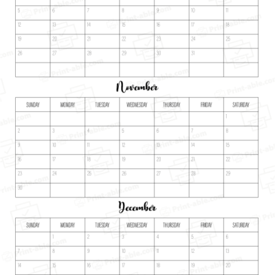 2025 three month calendars printable free download