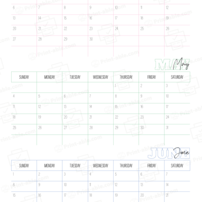 2025 three month calendars printable free download