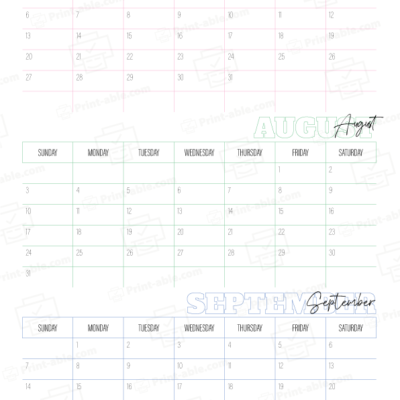 2025 three month calendars printable free download