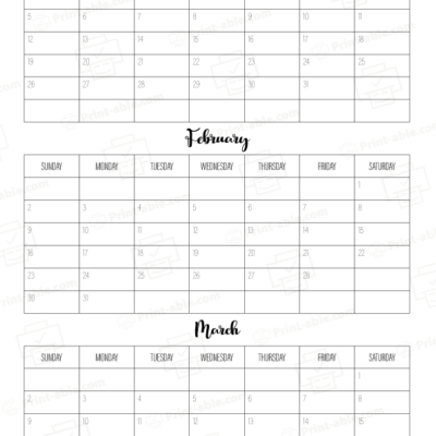 2025 three month calendars printable free download