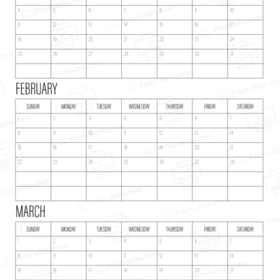 2024 three month calendars printable free download