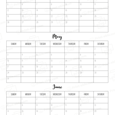 2024 three month calendars printable free download