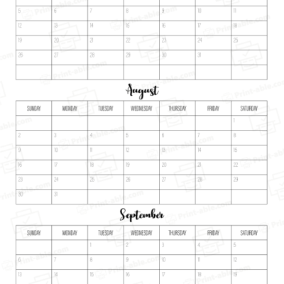 2024 three month calendars printable free download