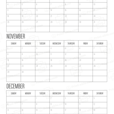 2024 three month calendars printable free download