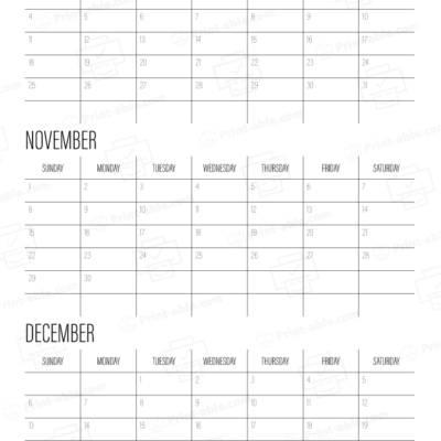 2024 three month calendars printable free download