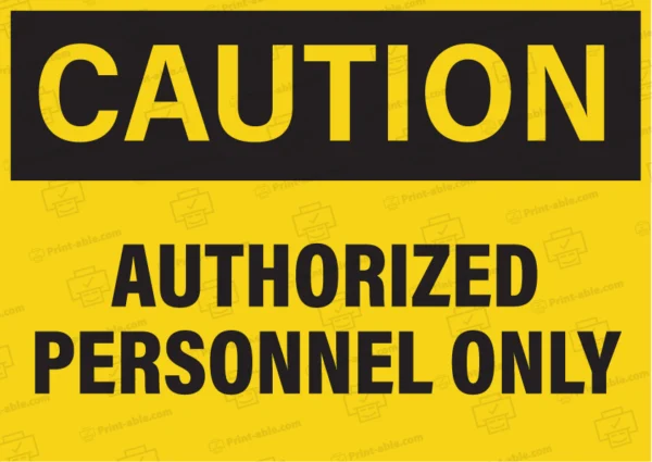 authorized personnel only sign printable free download