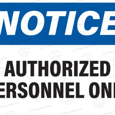 authorized personnel only sign printable free download