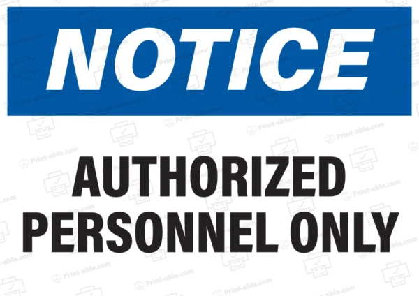 authorized personnel only sign printable free download