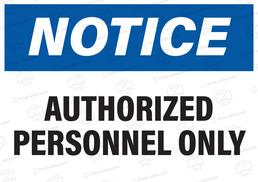 Authorized Personnel Only Sign Printable Free Download