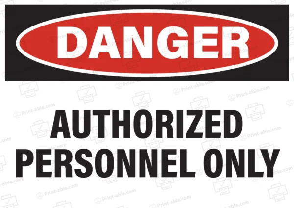 authorized personnel only sign printable free download