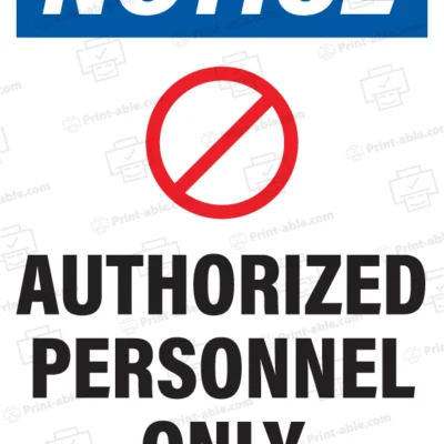 authorized personnel only sign printable free download