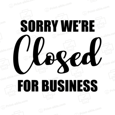 closed sign for business