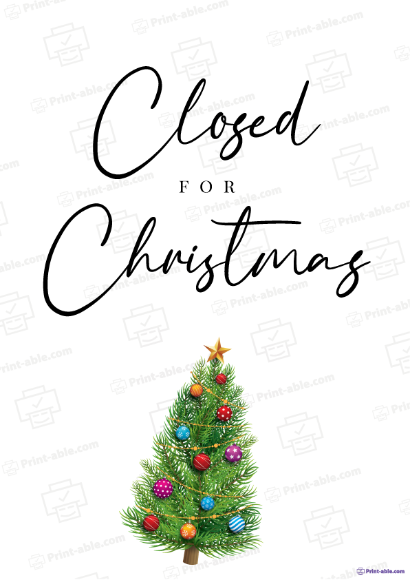 Closed Sign For Christmas Free Download