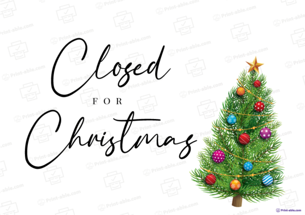 closed sign for christmas free download