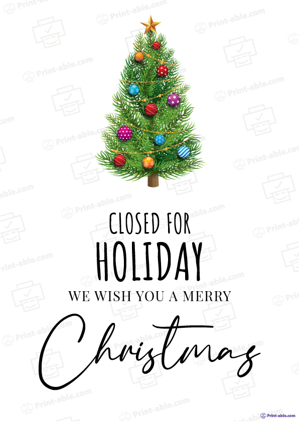 Closed Sign For Christmas Free Download