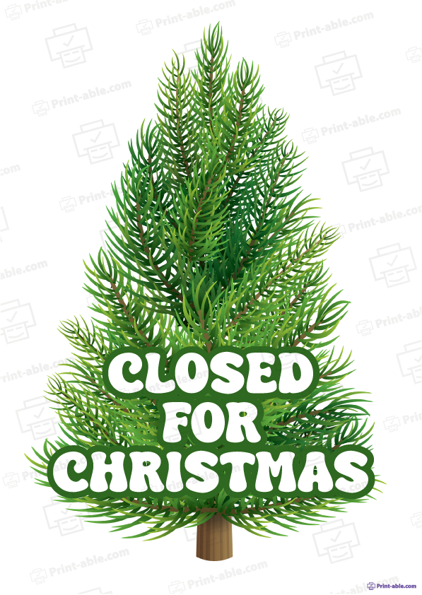 Closed Sign For Christmas Free Download