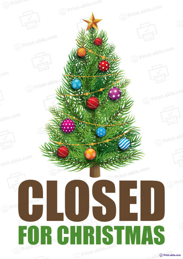 Closed Sign For Christmas Free Download