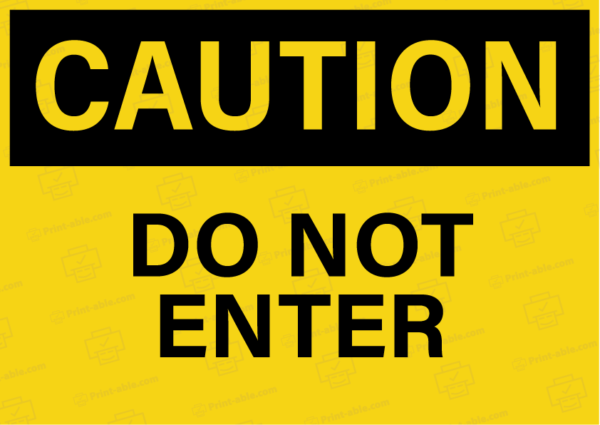 do not enter sign printable free download