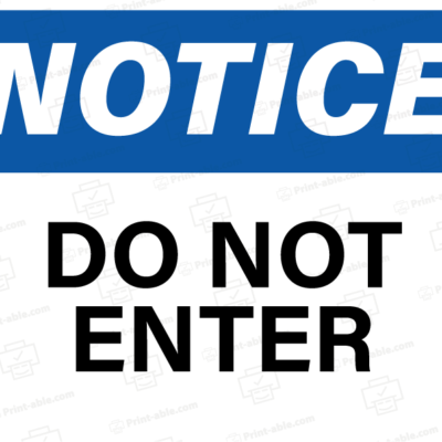 do not enter sign printable free download