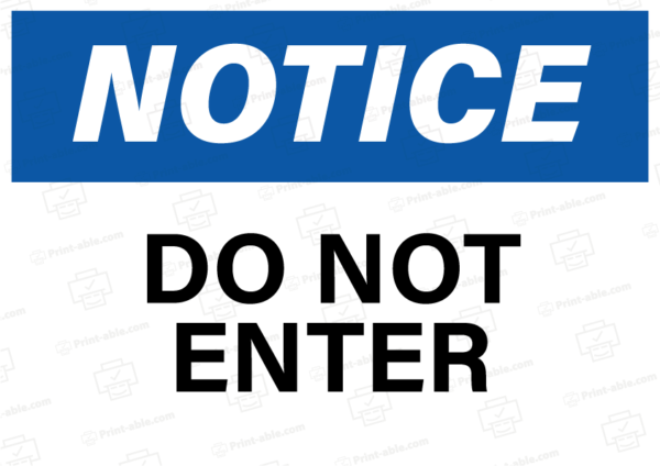 do not enter sign printable free download