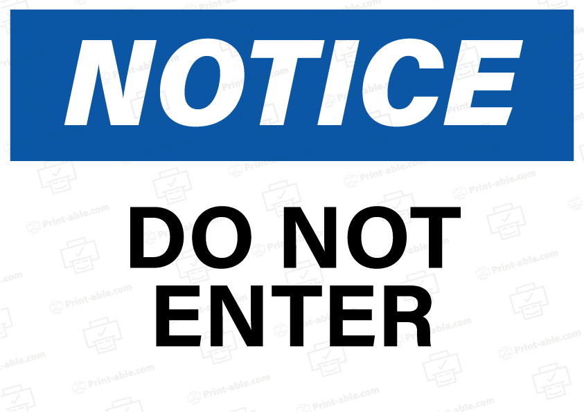 Do Not Enter Sign Printable Free Download