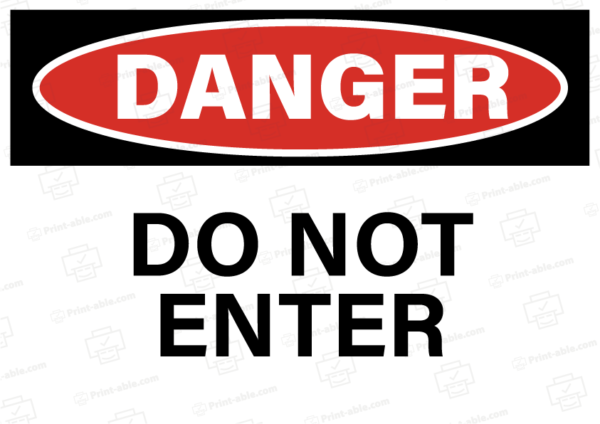 do not enter sign printable free download