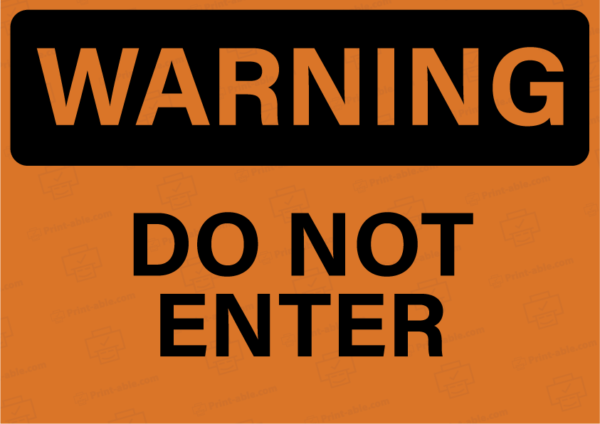 do not enter sign printable free download