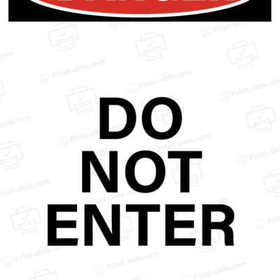 do not enter sign printable free download