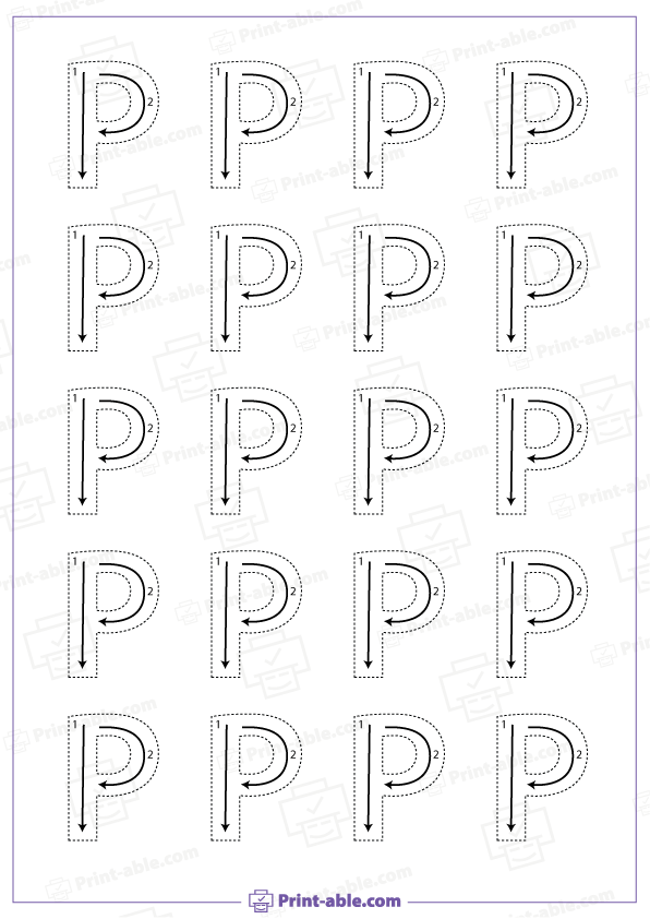 Letter P Printable Worksheet Free Download