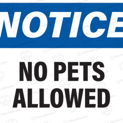 no pets allowed sign printable free download