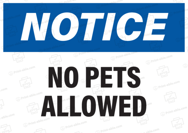 no pets allowed sign printable free download