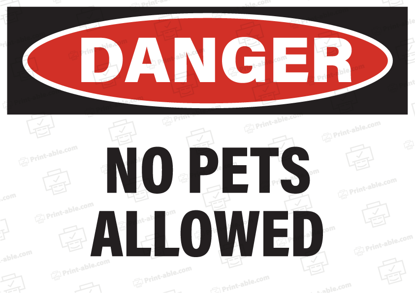 No Pets Allowed Sign Printable Free Download