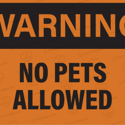 no pets allowed sign printable free download