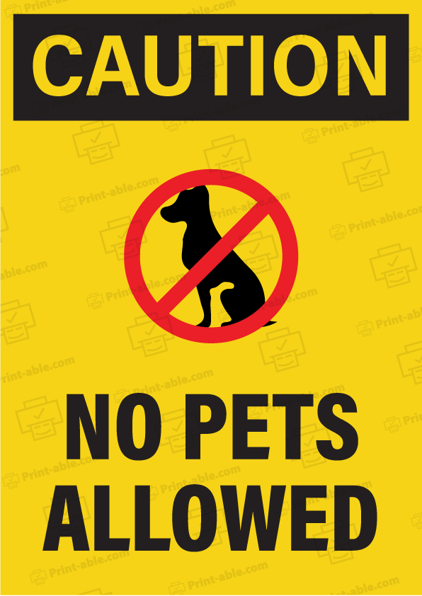 No Pets Allowed Sign Printable Free Download