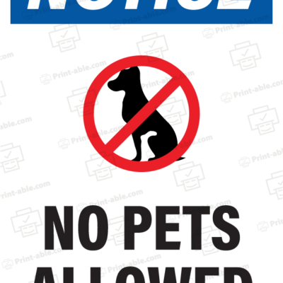 no pets allowed sign printable free download