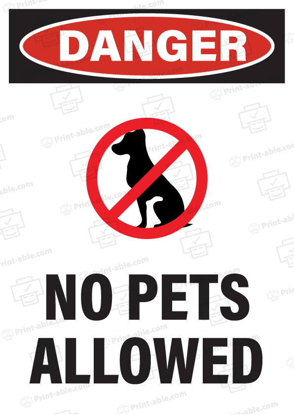 No Pets Allowed Sign Printable Free Download