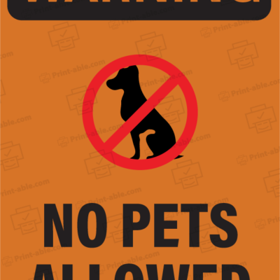 no pets allowed sign printable free download