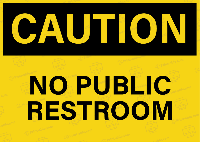 No Public Restroom Sign Printable Free Download