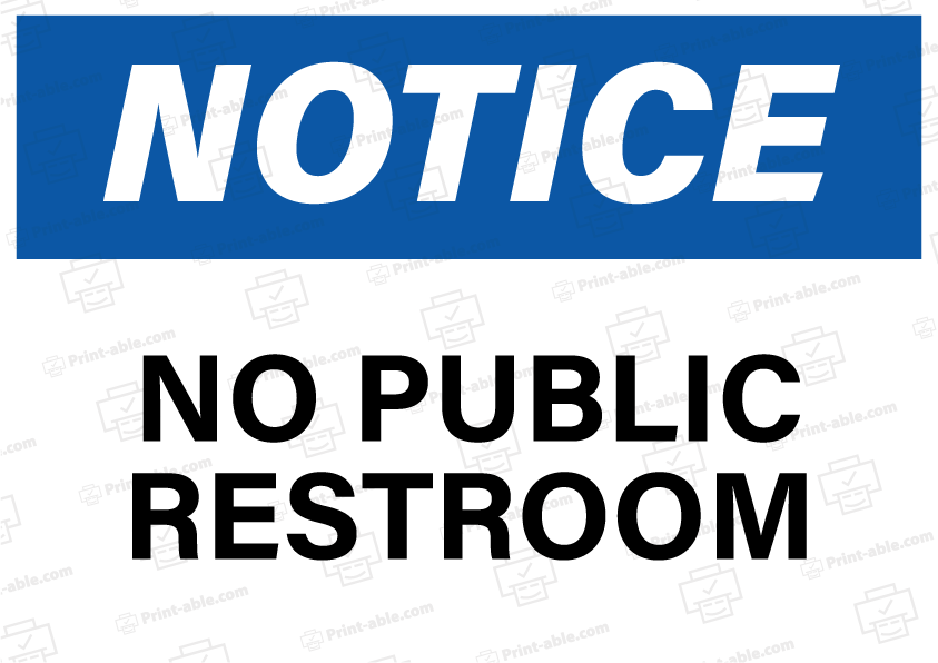 No Public Restroom Sign Printable Free Download