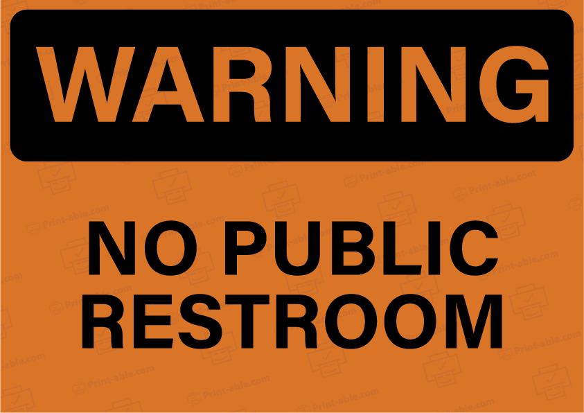 No Public Restroom Sign Printable Free Download