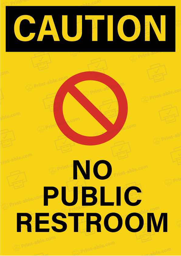 No Public Restroom Sign Printable Free Download