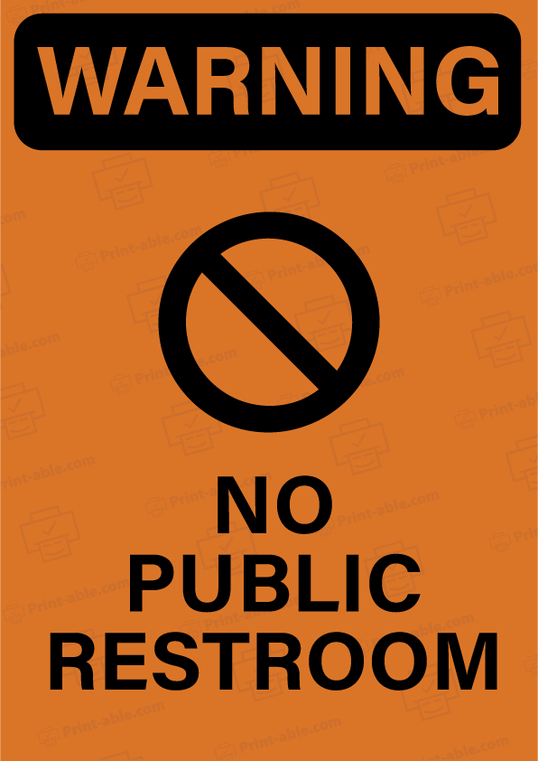 No Public Restroom Sign Printable Free Download