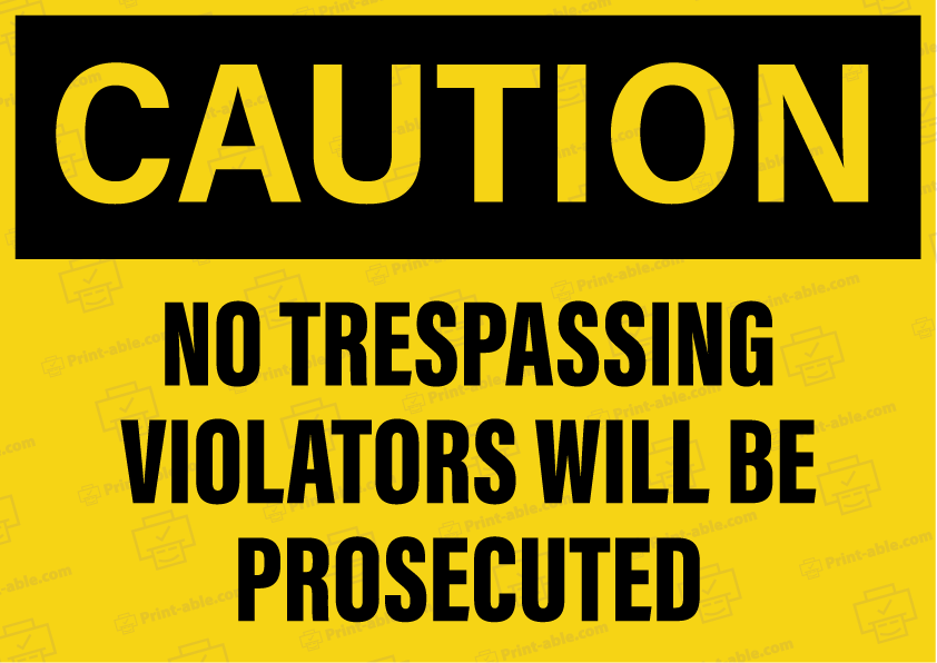 No Trespassing Sign Printable Free Download