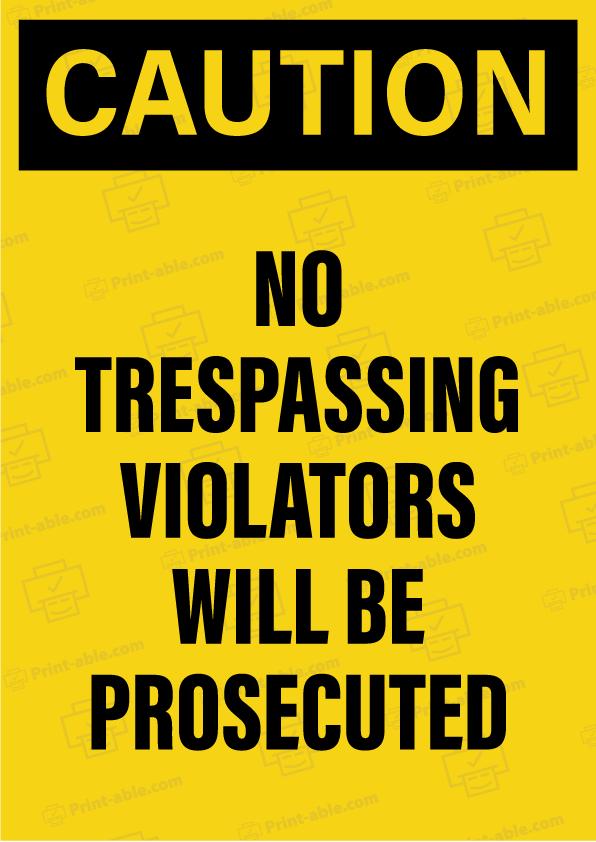 No Trespassing Sign Printable Free Download