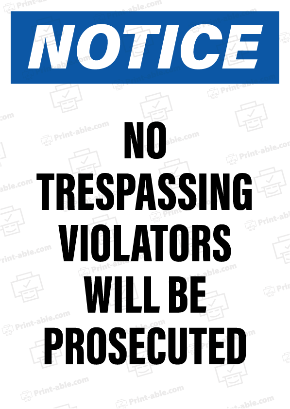 No Trespassing Sign Printable Free Download