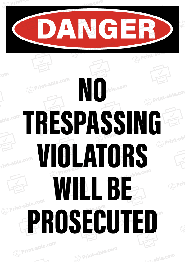 No Trespassing Sign Printable Free Download