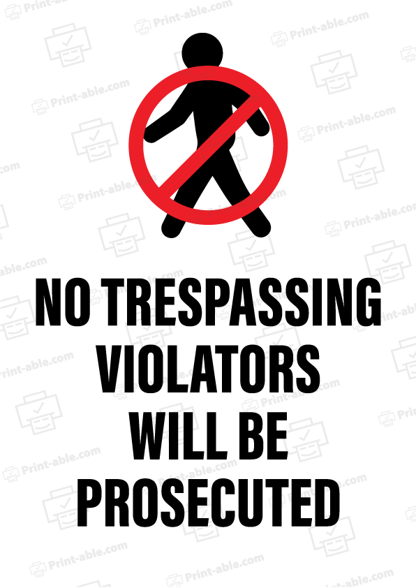 No Trespassing Sign Printable Free Download