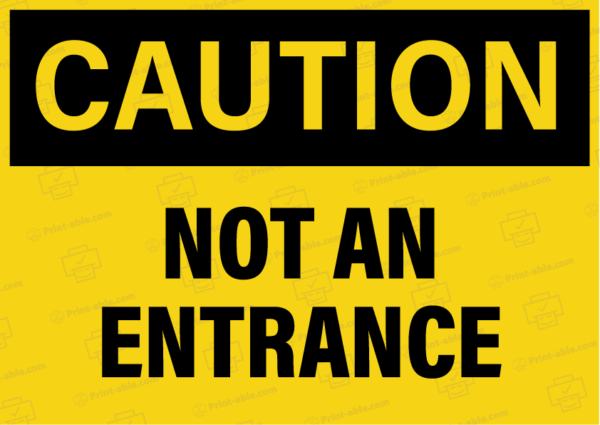 not an entrance sign printable free download