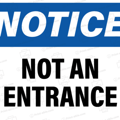 not an entrance sign printable free download